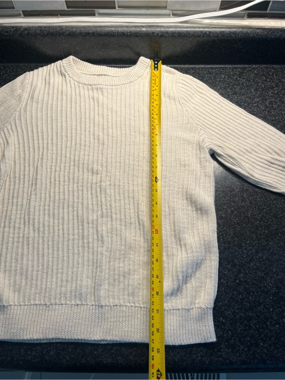 Frank & Oak 100% Cotton Rib Knit Sweater Cream Ivory Size Small - Picture 6 of 6